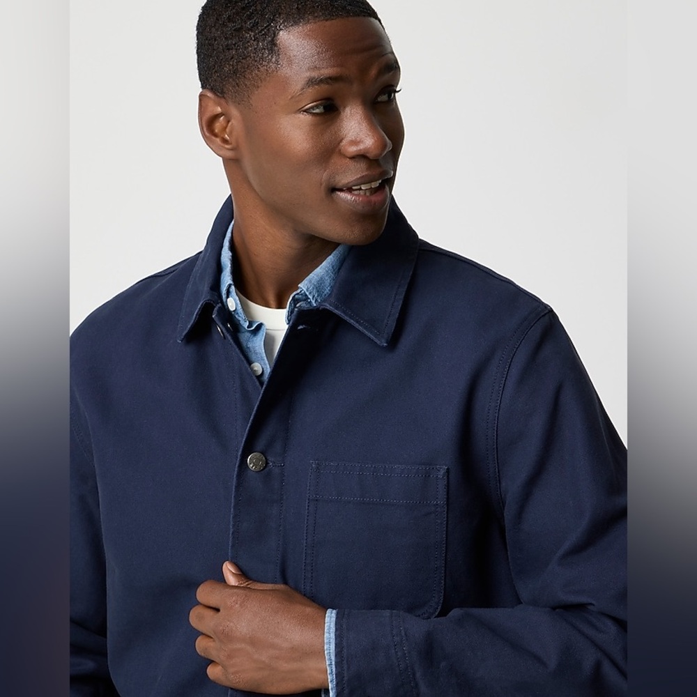 J. Crew Canvas Chore Men's Jacket Navy - Picture 3 of 9